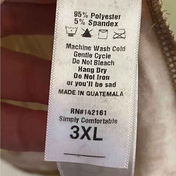 LuLaRoe 3XL Kristina V-Neck Tank Top • Cream & Tan •Cross-Hatched Tie-Dye Design - Picture 10 of 12